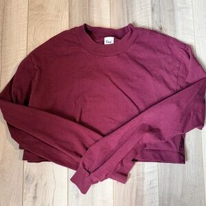 TNA Cotton Cropped Long Sleeve Top